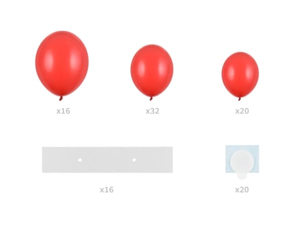 PartyDeco GBS3-007J, Toy balloon, Punainen, Rakkaus, Pyöreä, 8 vuosi/vuosia, 68 kpl