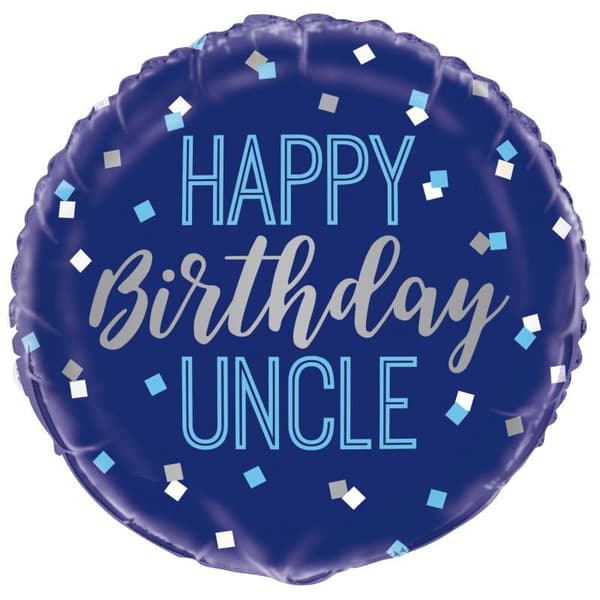 Unique Party Uncle Happy Birthday Foil Balloon Blue One Size