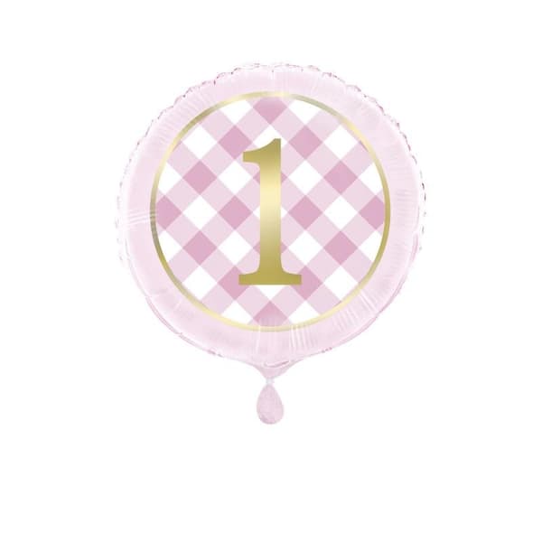 Unique Party Gingham 1: a födelsedag folie ballong