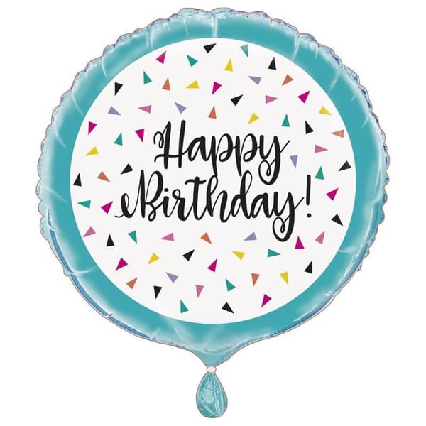 Unique Party Confetti Happy Birthday Foil Balloon Multicoloured One Size