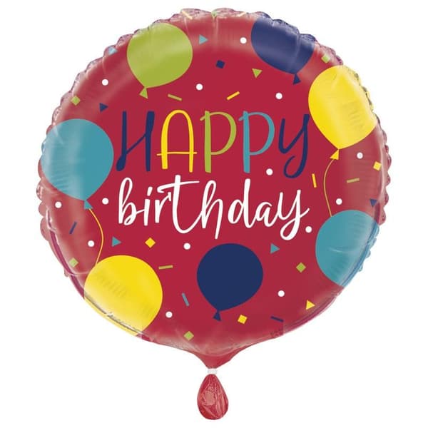 Unique Party Happy Birthday Foil Balloon Red One Size