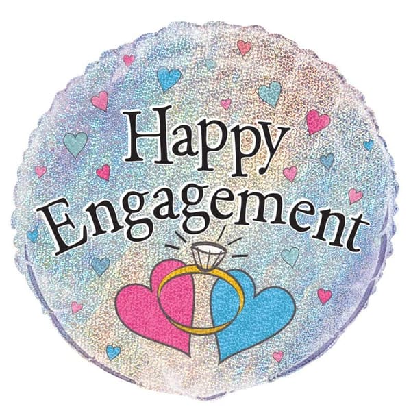 Unique Party Happy Engagement Prism Foil Balloon Multicoloured One Size