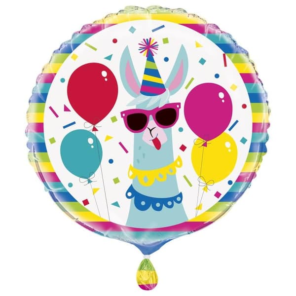 Unique Party Happy Birthday Foil Llama Foil Balloon Multicoloured One Size