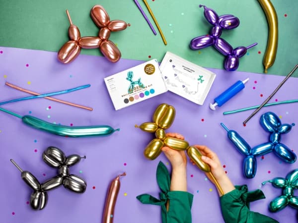 PartyDeco MBP1G-000, Toy balloon, Lateksi, Musta, Sininen, Kulta, Vihreä, Ruusukulta, Violetti, Juhlateema, Muotoiltava ilmapallo, 50 mm