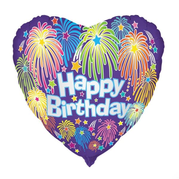 Unique Party Firework Happy Birthday Foil Balloon Multicoloured One Size