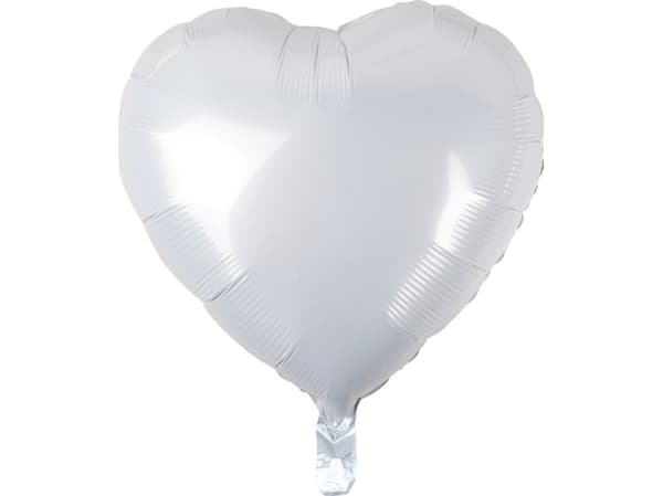 GoDan HEART folieballong, hvit, 18 tommer