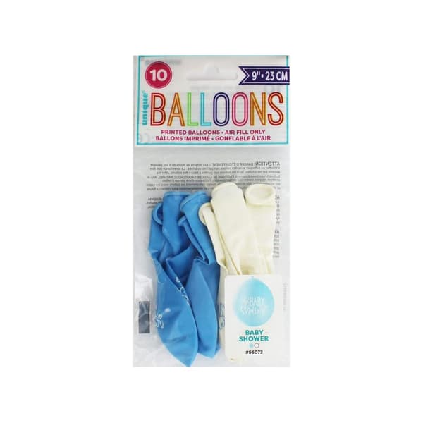 Unique Party Latex-baby shower-balloner (pakke med 10) Blue/White One Size