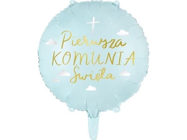 Party Deco BALON FOLIOWY KOMUNIA SWIETA 45CM