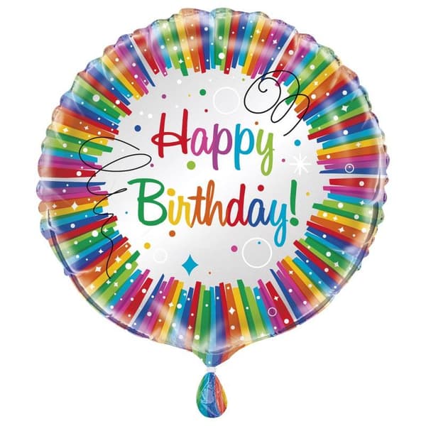 Unique Party Regnbue tillykke med fødselsdagen folieballon Multicoloured One Size