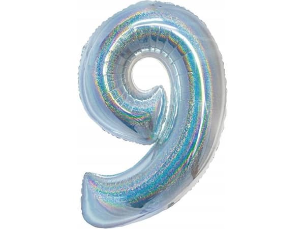 GoDan Foil balloon B_C Cyfra9 hologram silver CH-BHS9 44864
