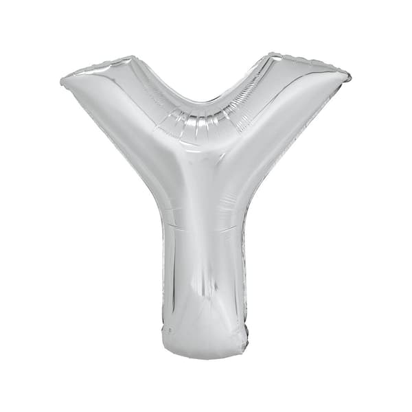 Unique Party Y Letter Foil Balloon Silver One Size