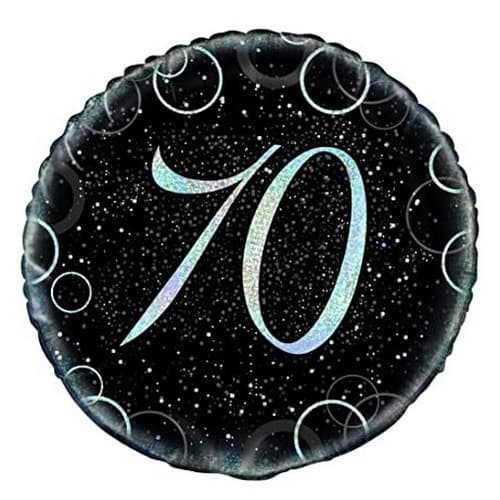 Unique Party Glitz 70th Foil Balloon Black/Silver One Size