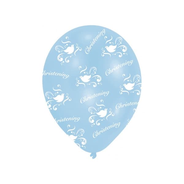 Amscan Christening Balloons (Pack of 6) Blue/White One Size