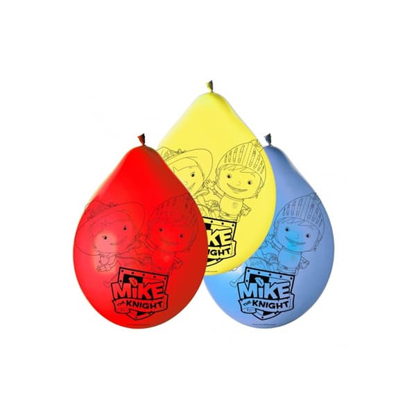 Mike The Knight Latex Balloons (Pack of 6) Red/Yellow/Blue One Size