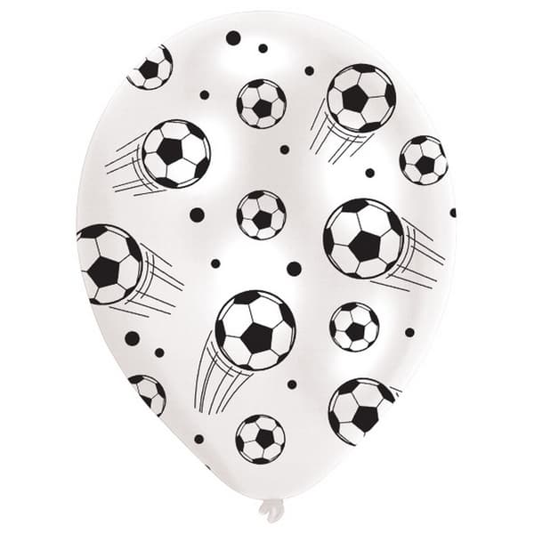 Amscan Latex Football Balloons (Pack of 6) White/Black One Size