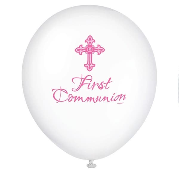 Unique Party Latex Radiant Cross First Holy Communion Balloons (Pack of 8)