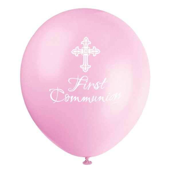 Unique Party Latex Radiant Cross First Holy Communion Balloons (Pack of 8)