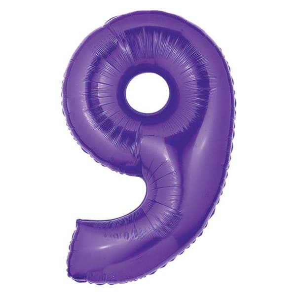 Oaktree Number 9 Foil Balloon Purple One Size