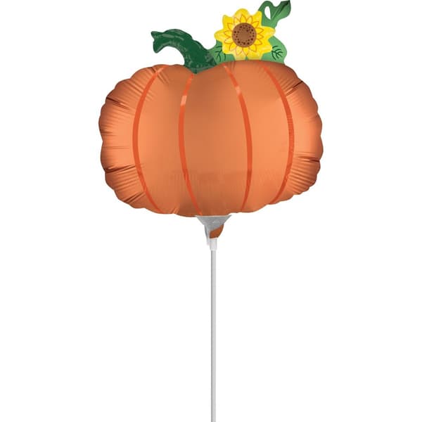 Amscan Luxe Satin Pumpkin Foil Balloon Orange/Green/Yellow One Size