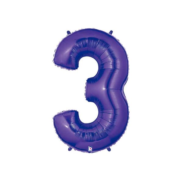 Oaktree Nummer 3 folieballong Purple One Size