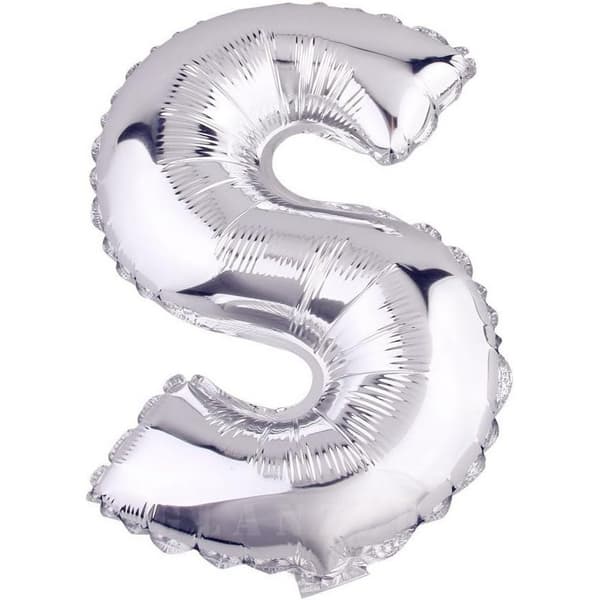 Apac Letter S Foil Balloon Silver One Size