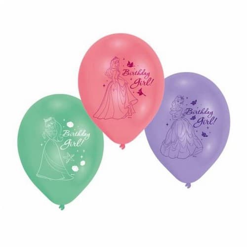 Amscan Latexballonger för prinsessans födelsedag (6-pack) Multicoloured One Size