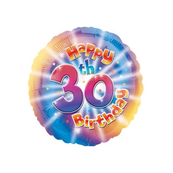 Spot on Gifts Happy 30th Birthday Foil Balloon Multicoloured One Size