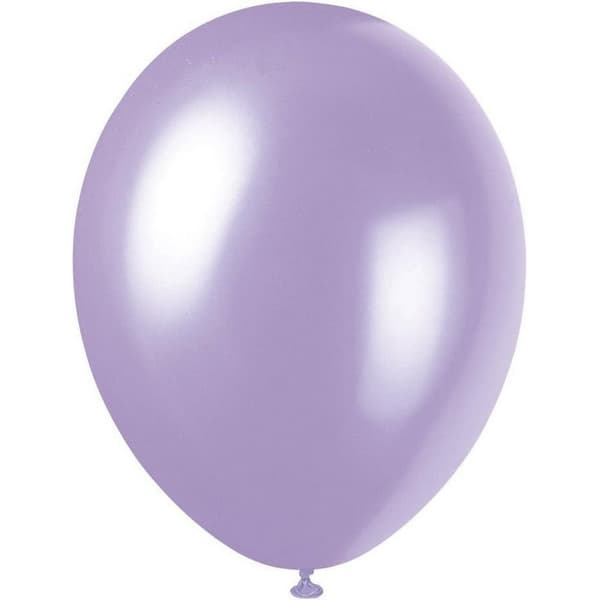 Unique Party Latex Pearlised Balloons (Pack of 8) Lavender One Size