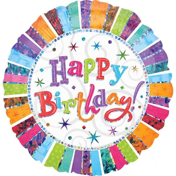 Amscan Colour Blast Happy Birthday Foil Balloon Multicoloured One Size