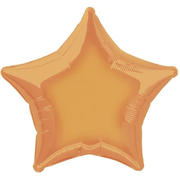 Unique Party Helium Star Foil Balloon Orange One Size