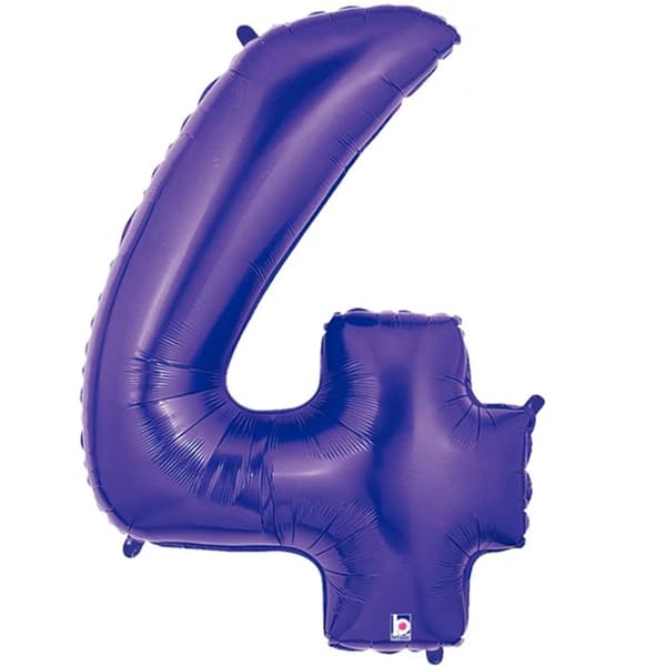 Oaktree Number 4 Foil Balloon Purple One Size