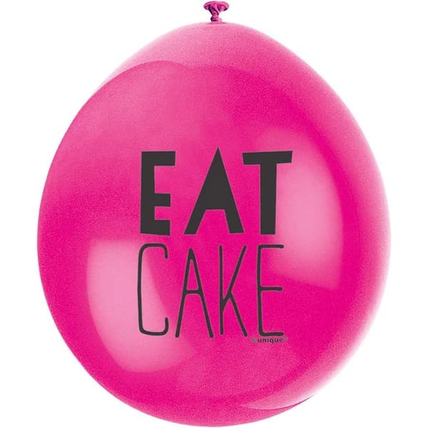Unique Party Eat Cake Latex Balloons (Pack of 10) Multicoloured One Size