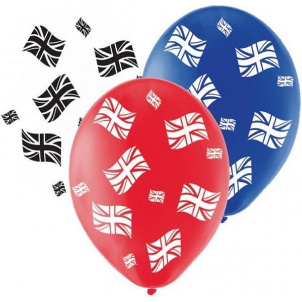 Amscan Great Britain Latex Union Jack Balloons (Pack of 6) Red/Blue/White One Size