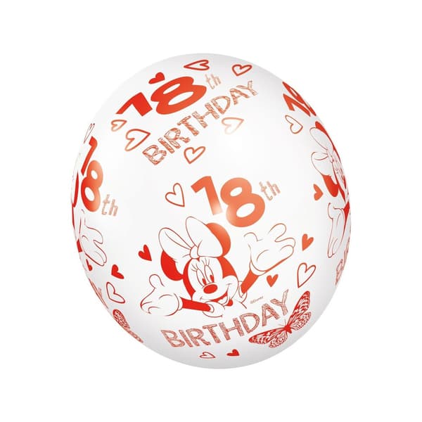 Disney Latex Minnie Mouse 18th Balloons (Pack of 5)