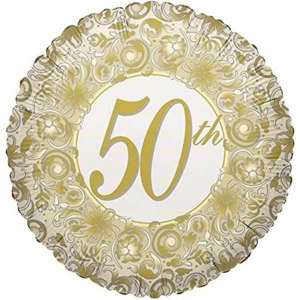 Spot on Gifts 50th Anniversary Foil Balloon Gold/White One Size