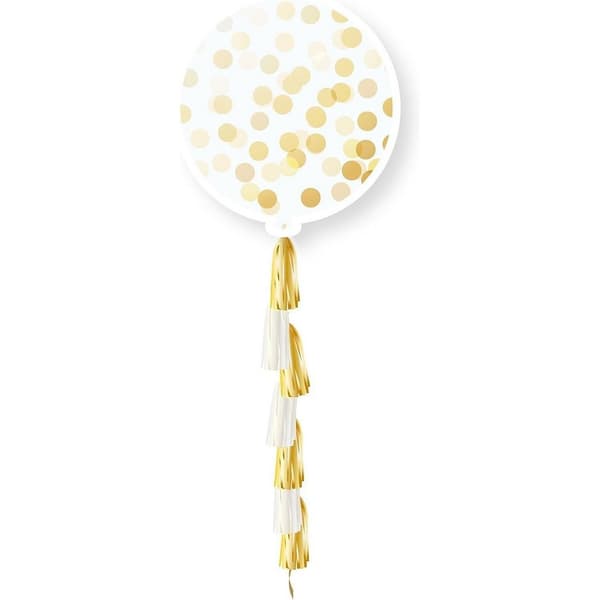 Spot on Gifts Tassel Confetti Balloon Clear/Gold One Size