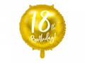 Pikkukuva 1 / 5: PartyDeco FB24M-18-019-KARTON, Kulta, Valkoinen, Pyöreä, Kalvo, Syntymäpäivä, Englanti, 45 cm