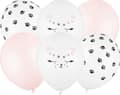 Pikkukuva 3 / 5: PartyDeco SB14P-306-000-6, Toy balloon, Lateksi, Musta, Kulta, Vaaleanpunainen, Valkoinen, Ovaali, 30 cm, 6 kpl