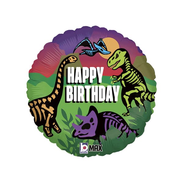 Oaktree Dinosaurs Happy Birthday Foil Balloon Multicoloured One Size