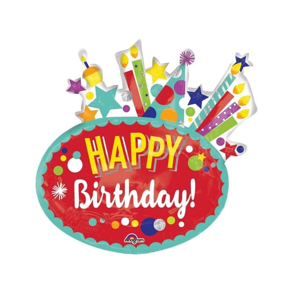 Amscan Happy Birthday Foil Balloon Multicoloured One Size