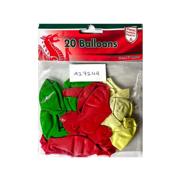 Latex Plain Balloons (Pack of 20) Multicoloured One Size