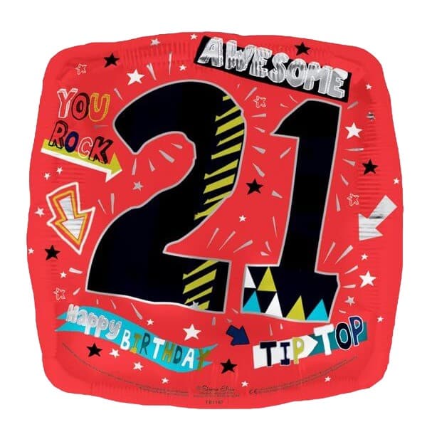 Simon Elvin 21st Birthday Foil Balloon Multicoloured One Size