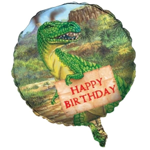 Dinosaur Happy Birthday Foil Balloon Green One Size