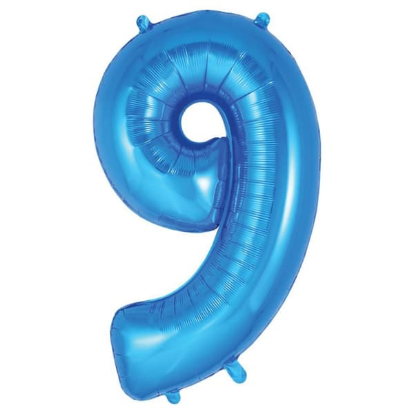 Oaktree Nummer 9 folieballong Blue One Size