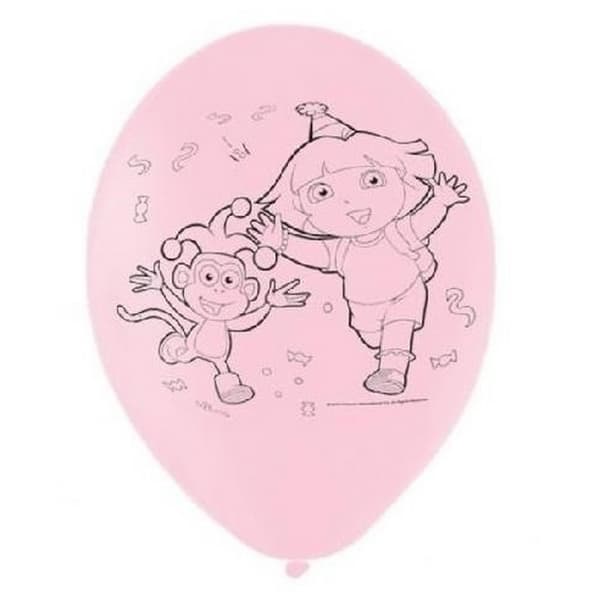 Dora The Explorer Latex Balloons (Pack of 6) Pink One Size