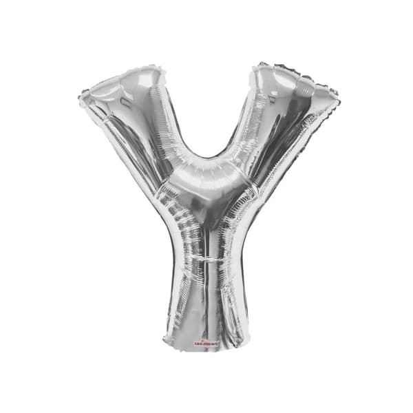 Apac Y Letter Foil Balloon Silver One Size