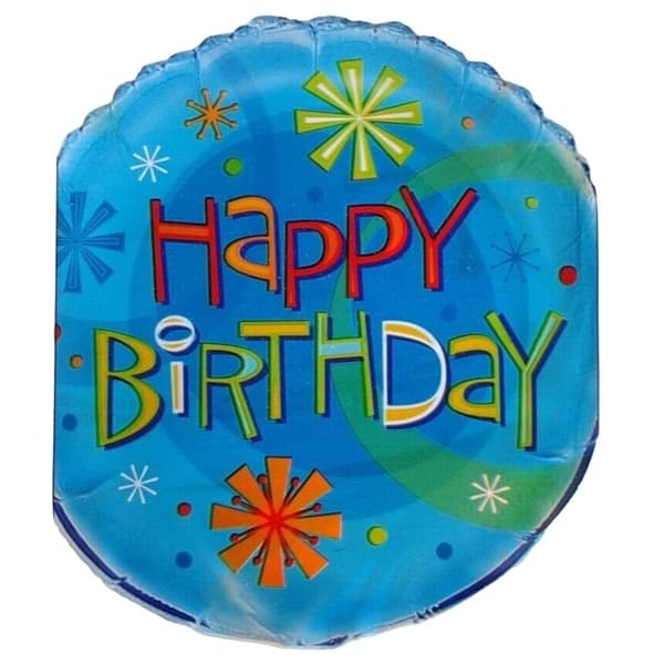 Unique Stars Happy Birthday Foil Balloon Blue/Multicoloured One Size