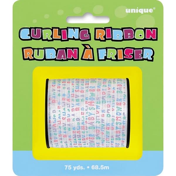 Unique Baby Shower Balloon Ribbon White/Multicoloured One Size