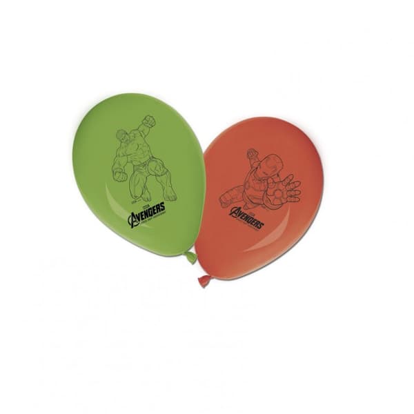 Avengers Latex Characters Balloons (Pack of 8) Green/Orange One Size