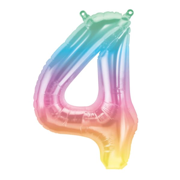 NorthStar Number 4 Ombre Foil Balloon Multicoloured One Size